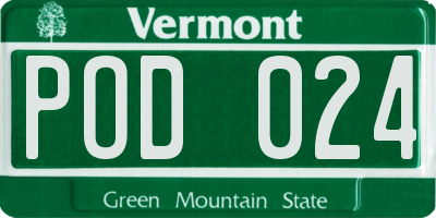VT license plate POD024