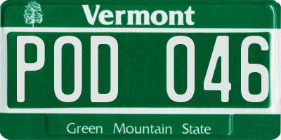 VT license plate POD046