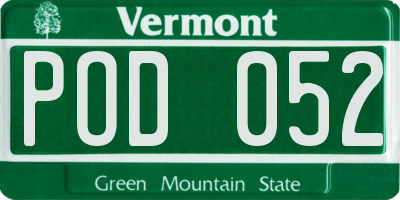 VT license plate POD052