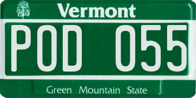 VT license plate POD055