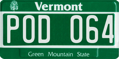 VT license plate POD064