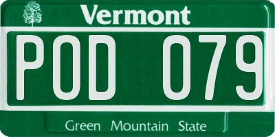 VT license plate POD079