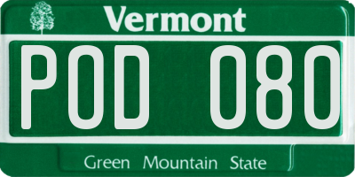 VT license plate POD080
