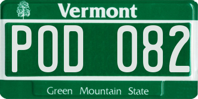 VT license plate POD082