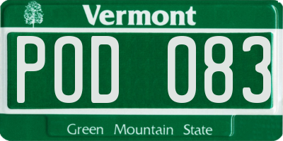 VT license plate POD083