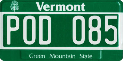 VT license plate POD085