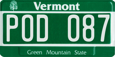 VT license plate POD087