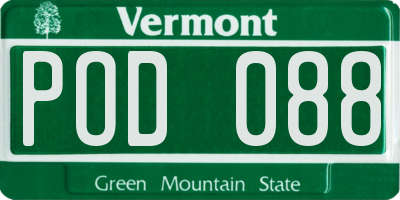 VT license plate POD088