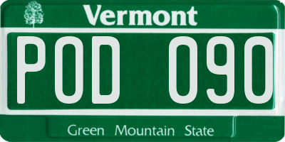 VT license plate POD090