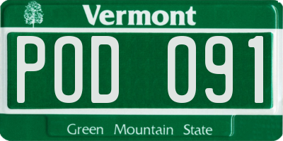 VT license plate POD091