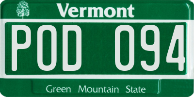 VT license plate POD094