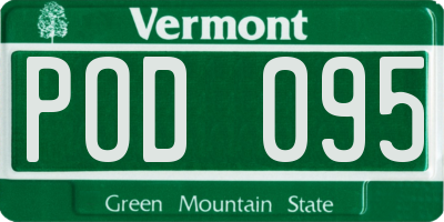 VT license plate POD095