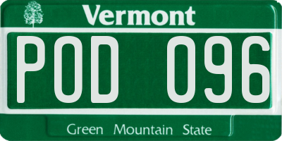 VT license plate POD096