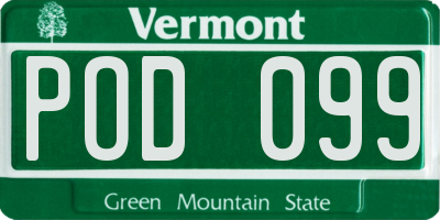 VT license plate POD099