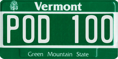 VT license plate POD100