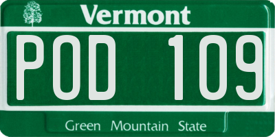 VT license plate POD109