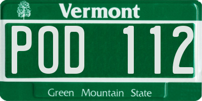 VT license plate POD112