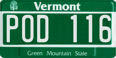 VT license plate POD116