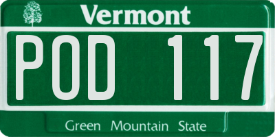 VT license plate POD117