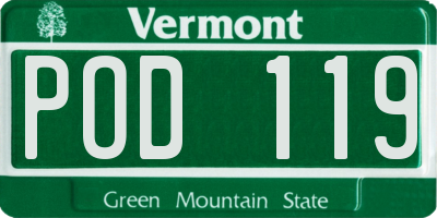 VT license plate POD119