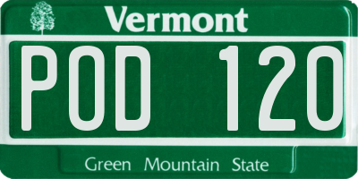 VT license plate POD120
