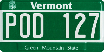 VT license plate POD127