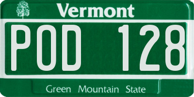 VT license plate POD128