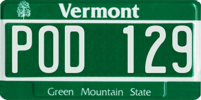 VT license plate POD129