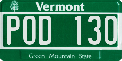 VT license plate POD130