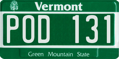 VT license plate POD131