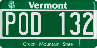 VT license plate POD132