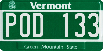 VT license plate POD133