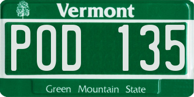 VT license plate POD135