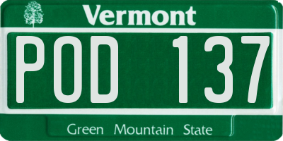 VT license plate POD137