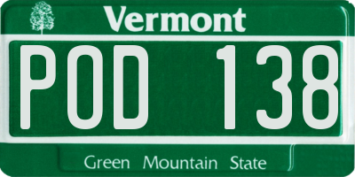 VT license plate POD138