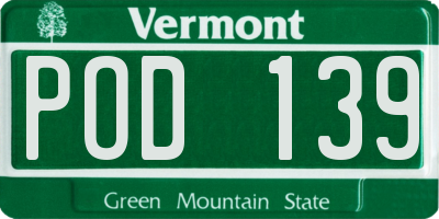 VT license plate POD139