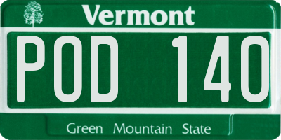 VT license plate POD140