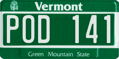 VT license plate POD141