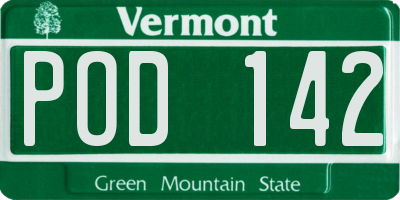 VT license plate POD142