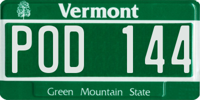 VT license plate POD144