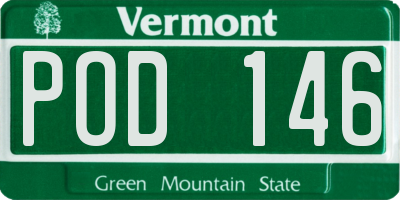 VT license plate POD146