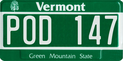VT license plate POD147