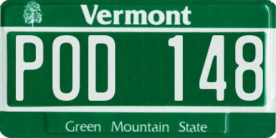 VT license plate POD148