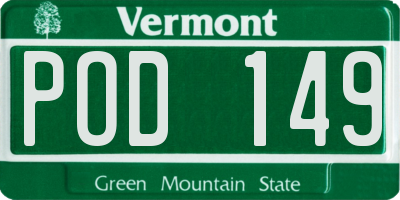 VT license plate POD149