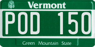 VT license plate POD150