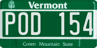 VT license plate POD154