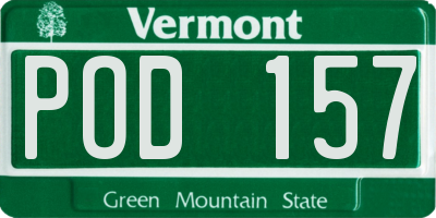 VT license plate POD157