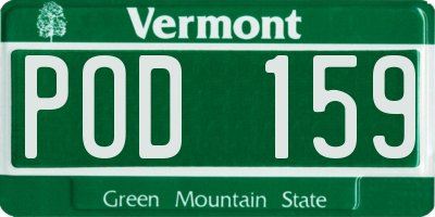 VT license plate POD159