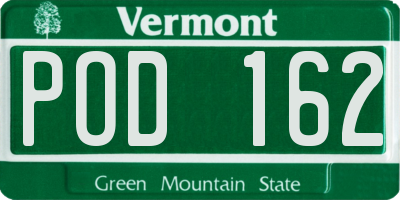 VT license plate POD162