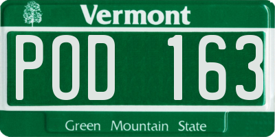VT license plate POD163